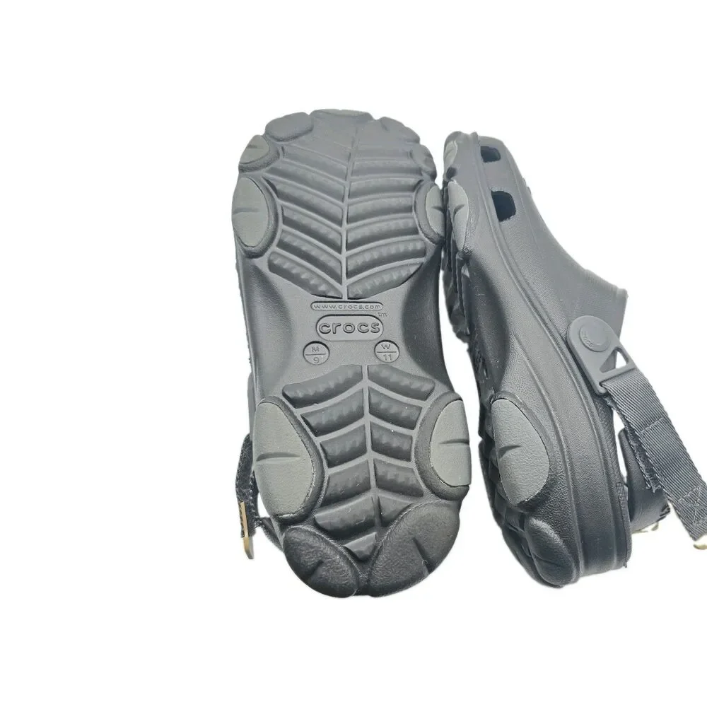 Crocs Classic All-Terrain Clog Black Mens 9 Womens 11 Adjustable Strap Sandals